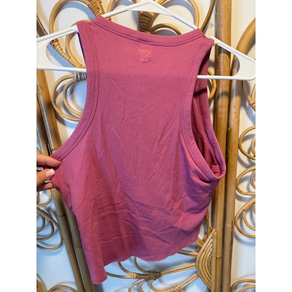 PINK Victoria's Secret Ribbed‎ Tank Top Womens Size L Pink Sleeveless - Picture 3 of 3